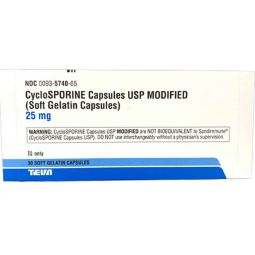 Cyclosporine Modified 25mg 30 Capsules