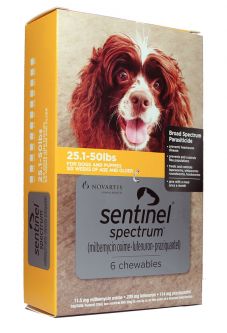 Sentinel Spectrum For Dogs 25.1-50 lbs 6 Month