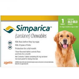 Simparica Chewable For Dogs 44.1-88 lbs 1 TABLET