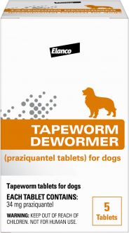 Tapeworm Dewormer for Dogs 5 Tablets