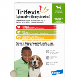 Trifexis For Dogs 20.1-40lbs 1 Month